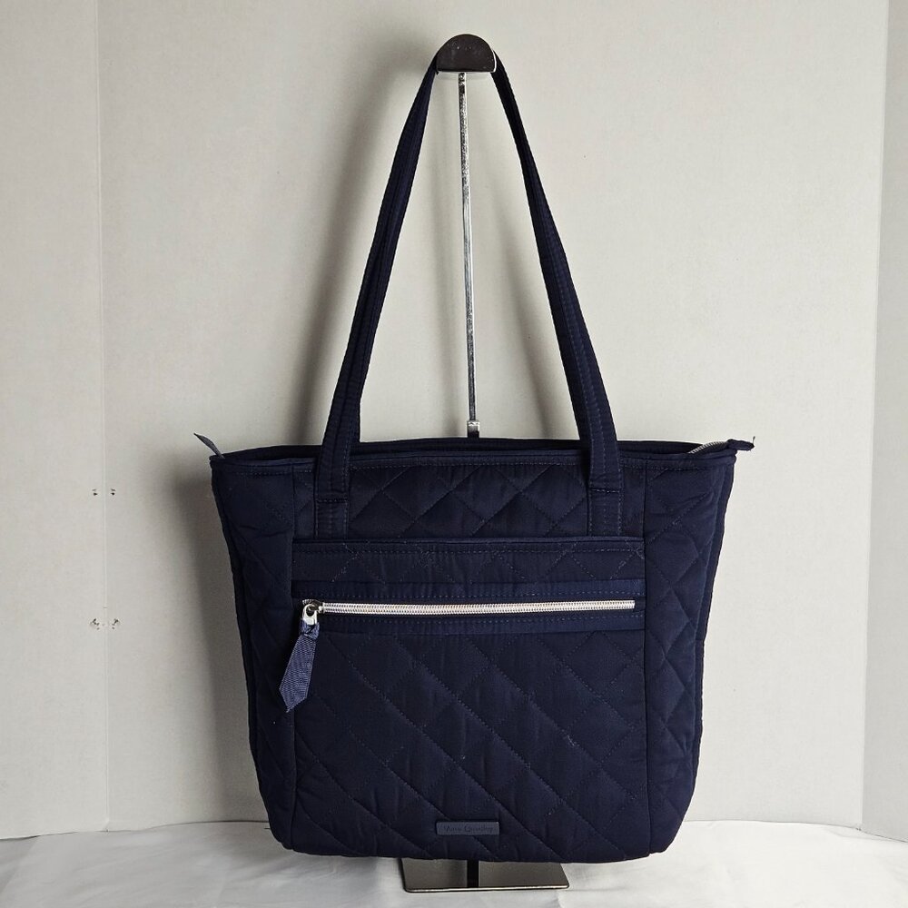 Vera Bradley Tote Bag Small w/ Zippers Performance Twill Classic Navy